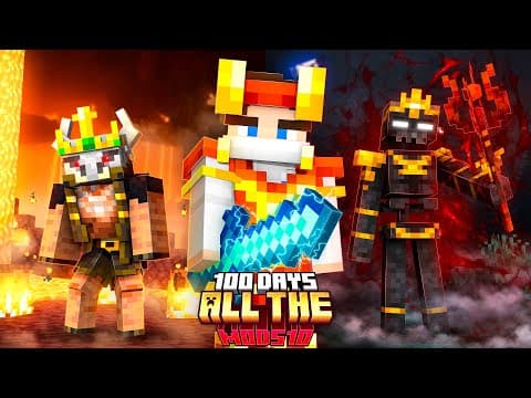 I Survived 100 Days with ALL THE MODS 10 In Minecraft Hardcore thumbnail