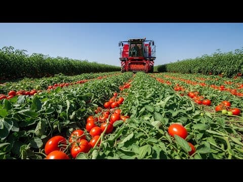 How Farmers Harvest Millions of Tomatoes | Farming Documentary thumbnail
