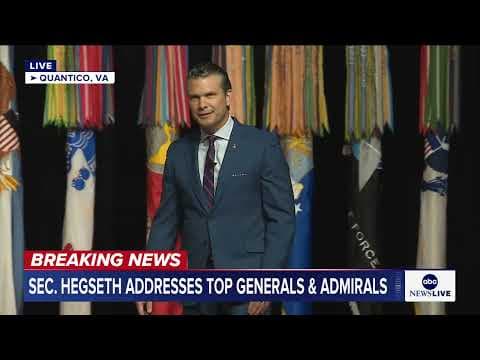 FULL SPEECH: Pete Hegseth lays out standards in speech to top generals, admirals thumbnail