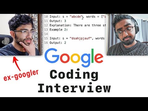 Google Coding Interview With a Google Software Engineer thumbnail
