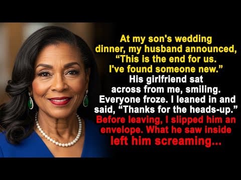 At My Son's Wedding Dinner, My Husband Announced, "This Is The End For Us. I've Found Someone New." thumbnail