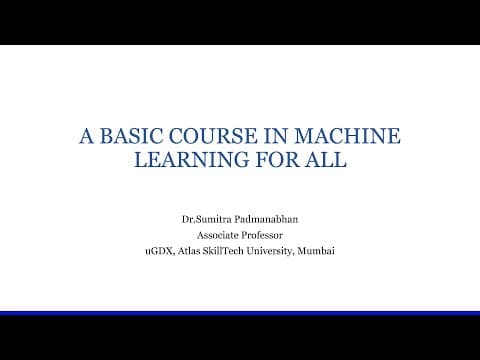 Introduction : Basic Course in Machine Learning for all thumbnail
