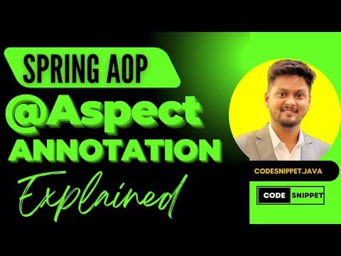 Mastering @Aspect Annotation & Spring AOP | Aspect-Oriented Programming in Spring thumbnail