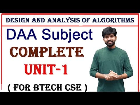 complete unit 1 explaination || DAA subject || Design and analysis of algorithms || btech cse thumbnail