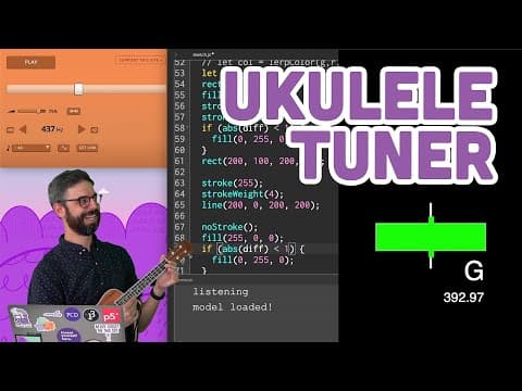 Coding Challenge #151: Ukulele Tuner with Machine Learning Pitch Detection Model thumbnail