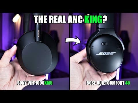 Sony WH-1000XM5 vs Bose QC45 🔥 ANC is BETTER! 😲 thumbnail