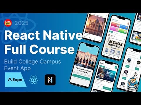 React Native Course | Build Full Stack React Native App | College Campus Event App | Expo Router thumbnail