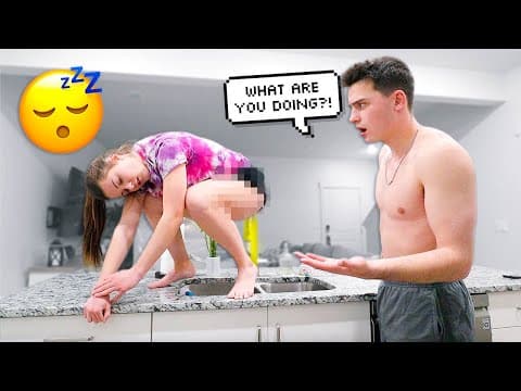 SLEEP WALKING PRANK ON HUSBAND! *CUTE REACTION* thumbnail