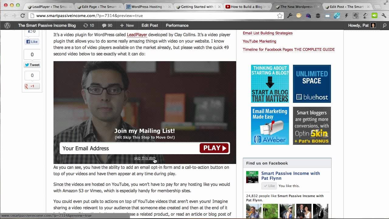 YouTube video player