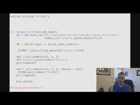Python and Pandas for Sentiment Analysis and Investing 6 - Basics for a Strategy thumbnail