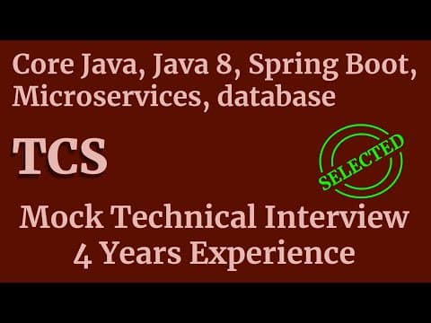 Microservices, Database, Java 8 Interview Questions | TCS Mock Technical Java Interview thumbnail