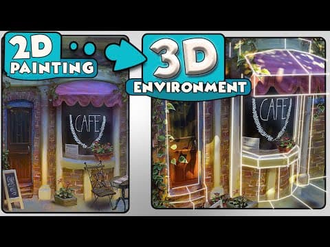 Turn a 2D painting into 3D environment - Powerful BLENDER Techniques thumbnail