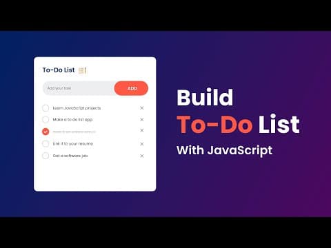 How To Create To-Do List App Using HTML CSS And JavaScript | Task App In JavaScript thumbnail
