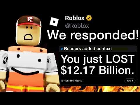 How 1 Player Caused Roblox to LOSE $12,170,000,000 Overnight thumbnail