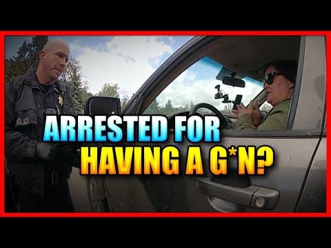 TERRIFIED COP SEIZES WOMAN'S LEGAL FIREARM AND ARRESTS HER FOR NO REASON! thumbnail