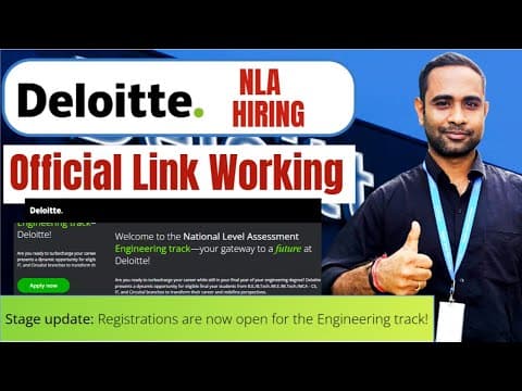 Deloitte NLA official Link Working now | Register Now | Deloitte NLA Biggest Hiring | thumbnail