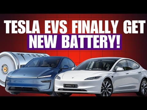 Tesla Model Y and Model 3 get BIG range and power boost with NEW battery! thumbnail