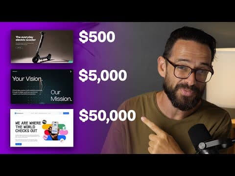 $500 vs $5,000 vs $50,000 Websites (With Examples) thumbnail