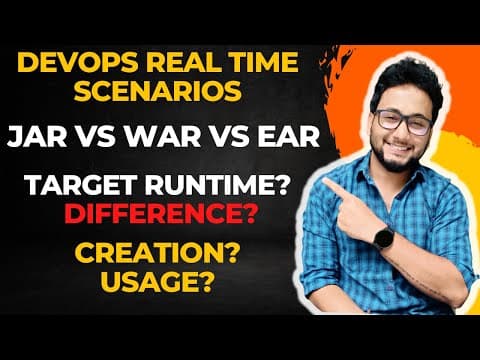 Difference Between JAR WAR and EAR | JAR vs WAR vs EAR | EAR Vs WAR | Real Time Issues in DevOps thumbnail