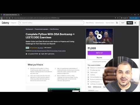 Course Announcement-Complete Python With DSA Bootcamp + LEETCODE Exercises thumbnail