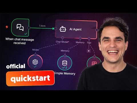 n8n Quick Start Tutorial: Build Your First AI Agent [2026] thumbnail