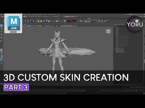Tutorial | Maya 2023 LoL 3D Custom Skin Creation - Creating the model (Part 3) thumbnail