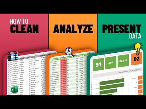 How to Clean, Analyze and Present Data with Excel (FREE Adv. Course) thumbnail