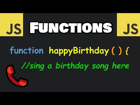 JavaScript FUNCTIONS are easy! 📞 thumbnail
