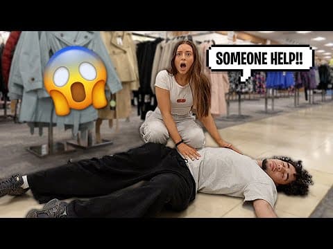 PASSING OUT IN PUBLIC PRANK ON GIRLFRIEND!! thumbnail