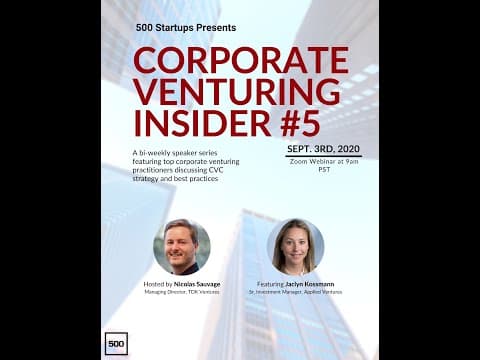 Corporate Venturing Insider #5: Jaclyn Kossmann @ Applied Ventures, interview by Nicolas Sauvage thumbnail