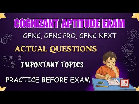 Cognizant Aptitude Exam || Actual Questions with answers || Important topics for cognizant Exam thumbnail