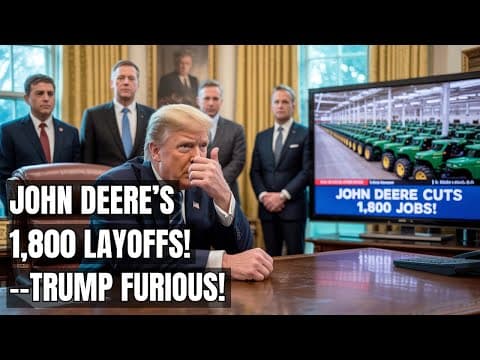 Trump SLAMS Back as John Deere Cuts 1,800+ U.S. Jobs Amid Tariff Chaos! Trade war, Farmer, Supply thumbnail