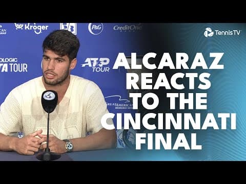 Carlos Alcaraz Reacts To Cincinnati 2025 Final vs Jannik Sinner 🗣️ thumbnail