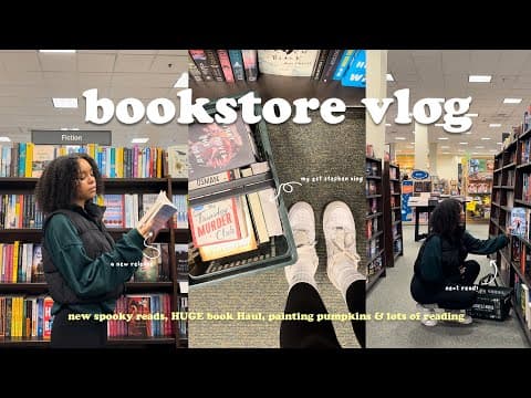 *cozy* fall bookstore vlog🕯️🧸🍂spend the day book shopping at barnes & noble with me + HUGE book haul thumbnail