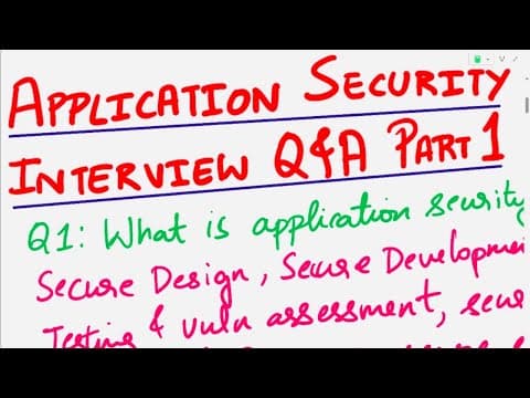 Application Security Interview Questions And Answers | Part 1 | App Sec | AppSec | Cyber Security thumbnail