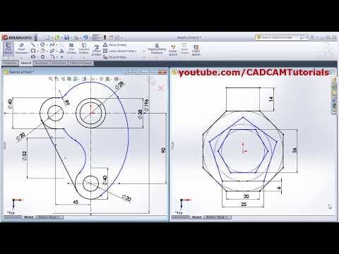 SolidWorks Exercises for Beginners - 2 | SolidWorks Sketch Basics Practice Tutorial thumbnail
