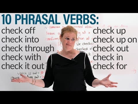 10 Phrasal Verbs with CHECK: check in, check out, check for... thumbnail