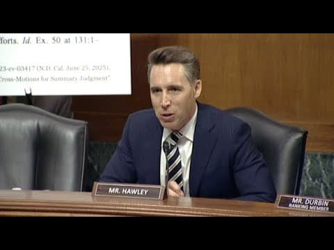 Hawley Exposes Big Tech For Pirating Data To Train AI, Bankrupting U.S. Creative Community thumbnail