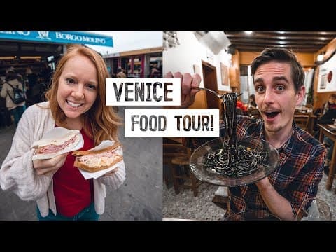 Cheap Food Guide to VENICE, ITALY! - Black Ink Pasta, Incredible Stuffed Croissants & MORE! thumbnail