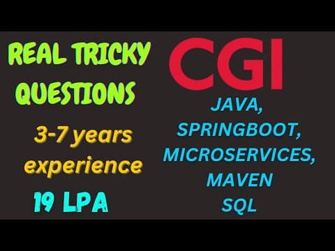 3-7 Years Interview Experience | Java | Spring Boot | Microservices | Maven | SQL thumbnail