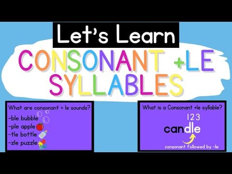 Consonant + le Syllables {Syllable Types} thumbnail