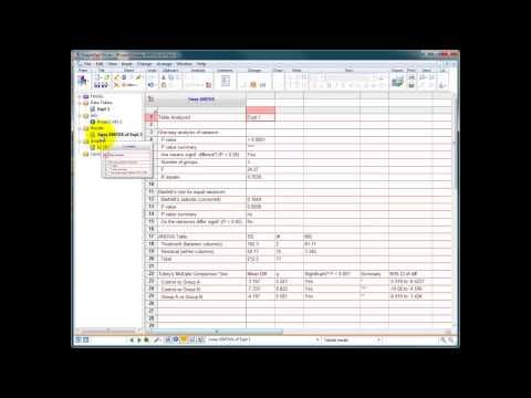 Graphpad Prism - one way ANOVA thumbnail
