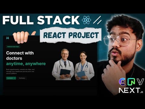Full Stack React Project ( Doctors Appointment Platform )- Next JS, Vonage, Tailwind, Prisma, Shadcn thumbnail