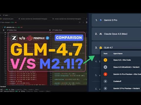 GLM-4.7 v/s Minimax M2.1 (In-depth comparison): Which is the best open coding model? thumbnail