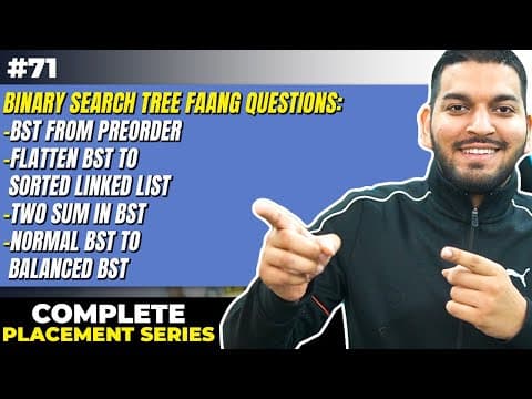 Lecture 71: Binary SearchTree FAANG Interview Questions || Part-2 thumbnail