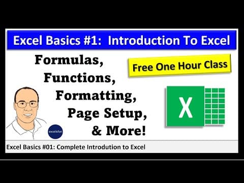 Excel 365 Basics #1: What is Excel?, Formulas, Functions, Formatting, Cell References & Page Setup thumbnail