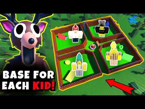 I Built 4 Camps: One Base for Each Kid in 99 Nights in the Forest! thumbnail