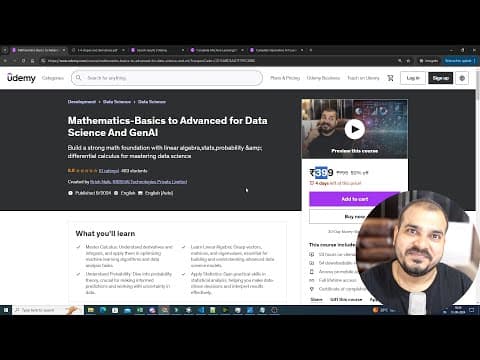 Mathematics-Basics To Advanced For Data Science And Machine Learning Course thumbnail