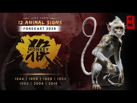 2026 Animal Signs Forecast: Monkey [Joey Yap] thumbnail