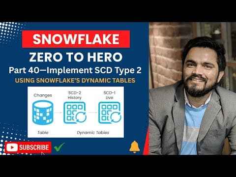 Implement SCD Type 2 using Dynamic Tables in Snowflake | Step-by-Step Tutorial thumbnail